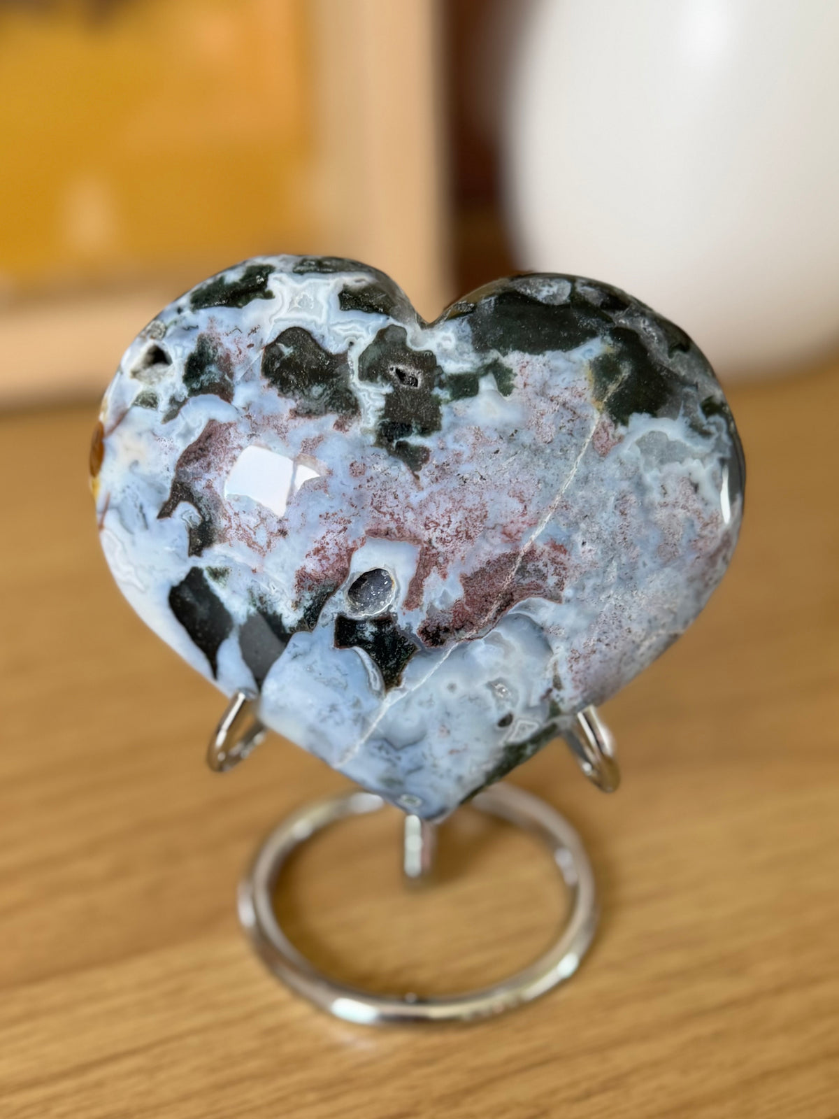 Sea Jasper Heart Carving