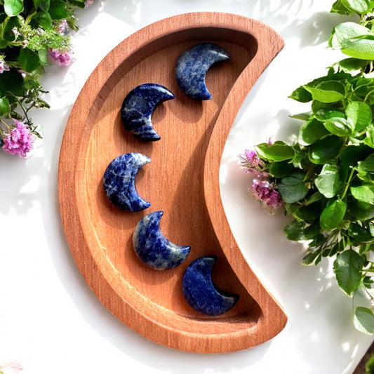 Sodalite Moon Carvings