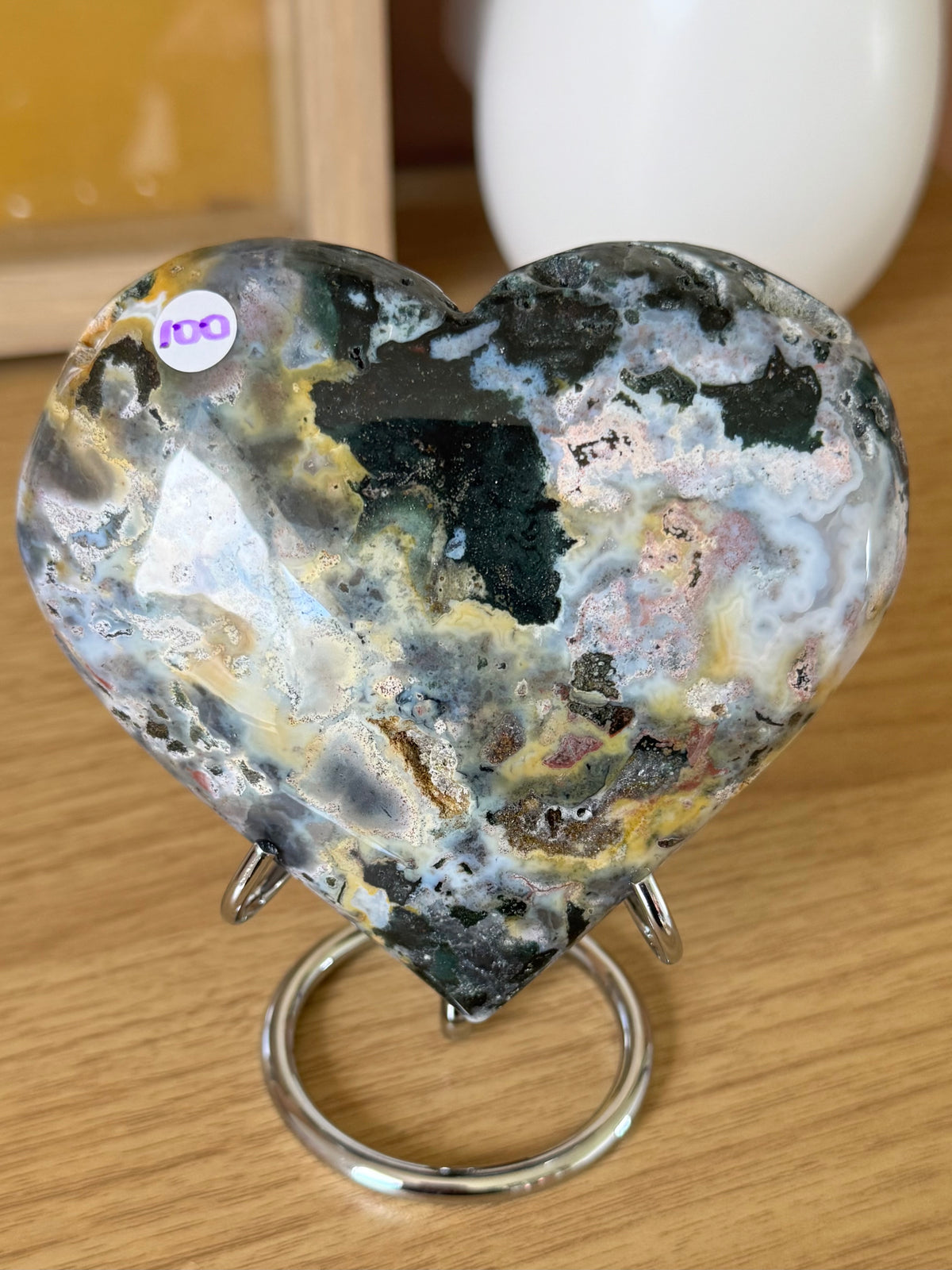 Sea Jasper Heart Carving