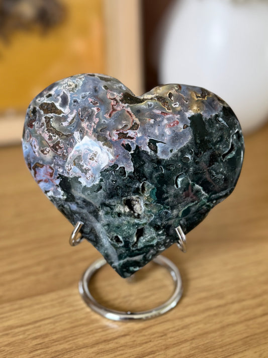 Sea Jasper Heart Carving