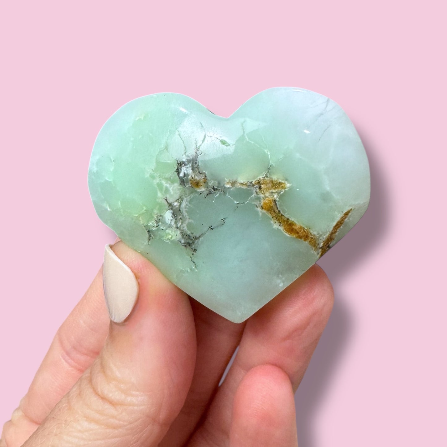 Australian Chrysoprase Heart Carving