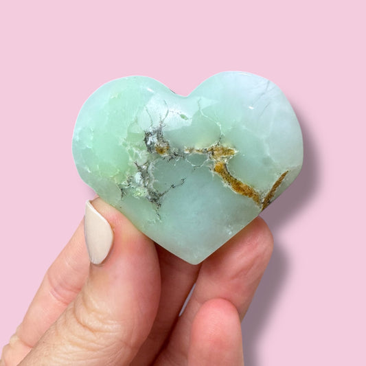 Australian Chrysoprase Heart Carving