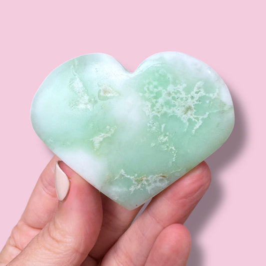 Australian Chrysoprase Heart Carving