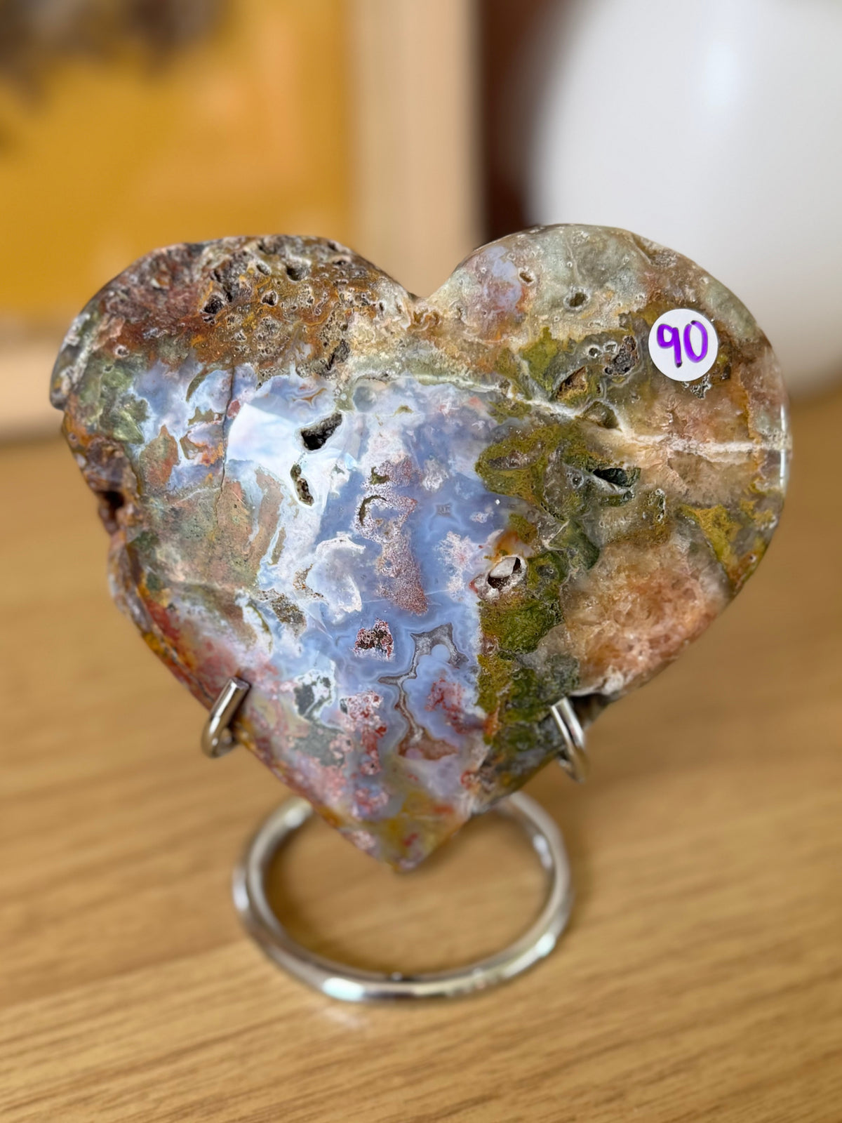 Sea Jasper Heart Carving