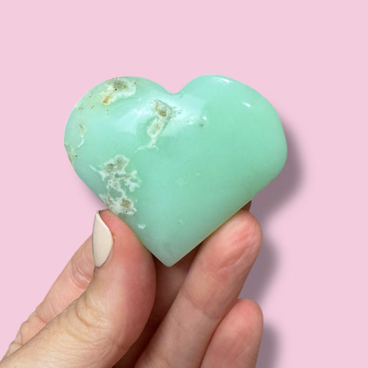 Australian Chrysoprase Heart Carving