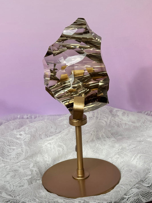 Sculpted HQ Smokey Quartz on Stand