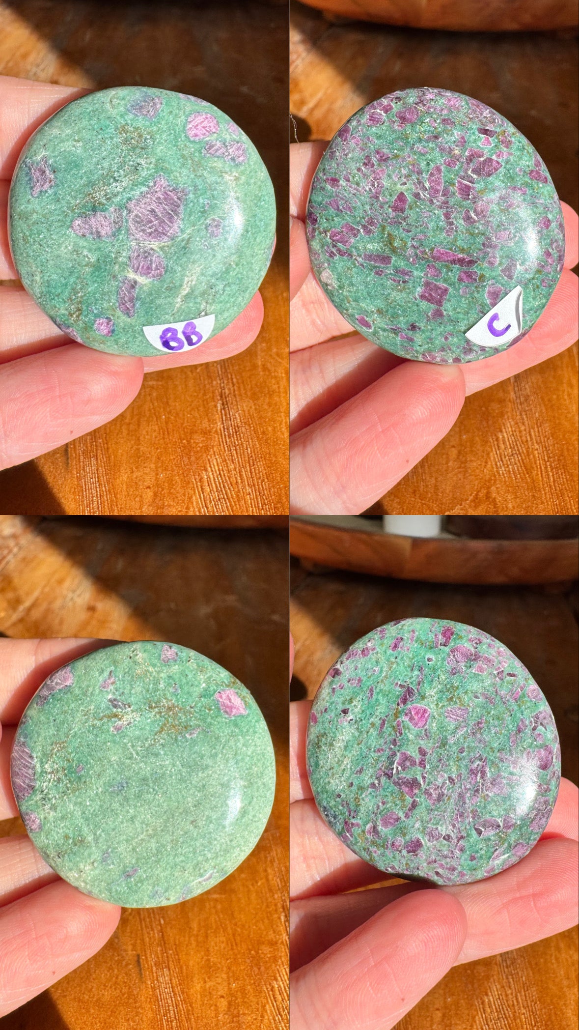Ruby and Fuchsite Flat Stones | Choose Your Own
