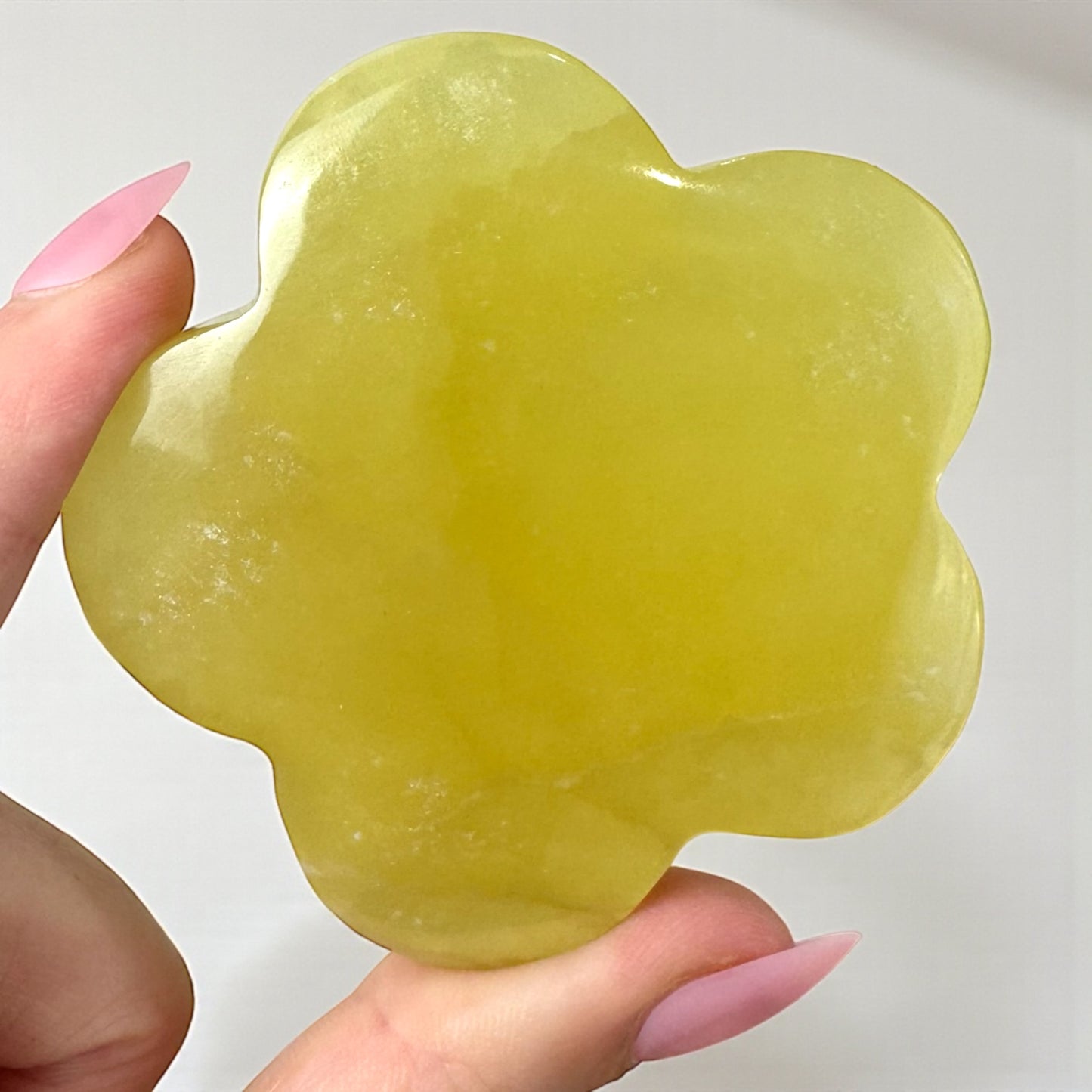 Lemon Calcite Daisy Carving