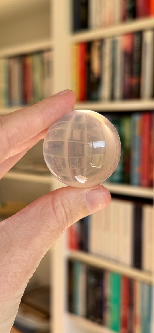 HQ Blush Water Rose Quartz Sphere with Asterism