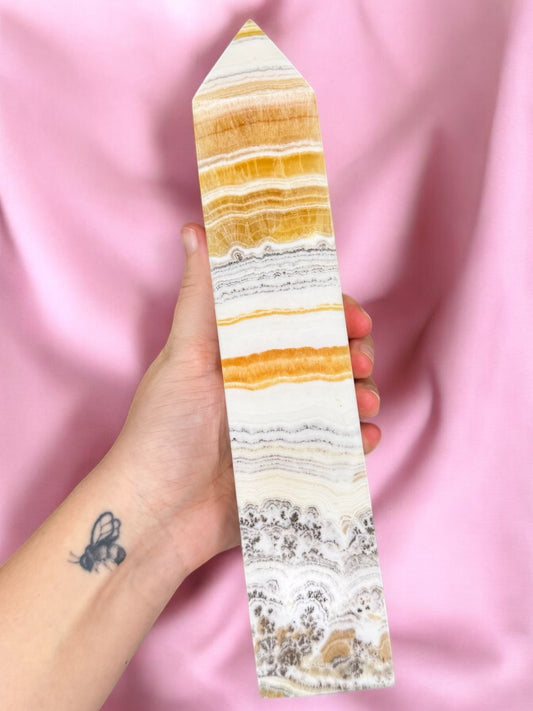 Large Dendritic Orange Calcite Tower