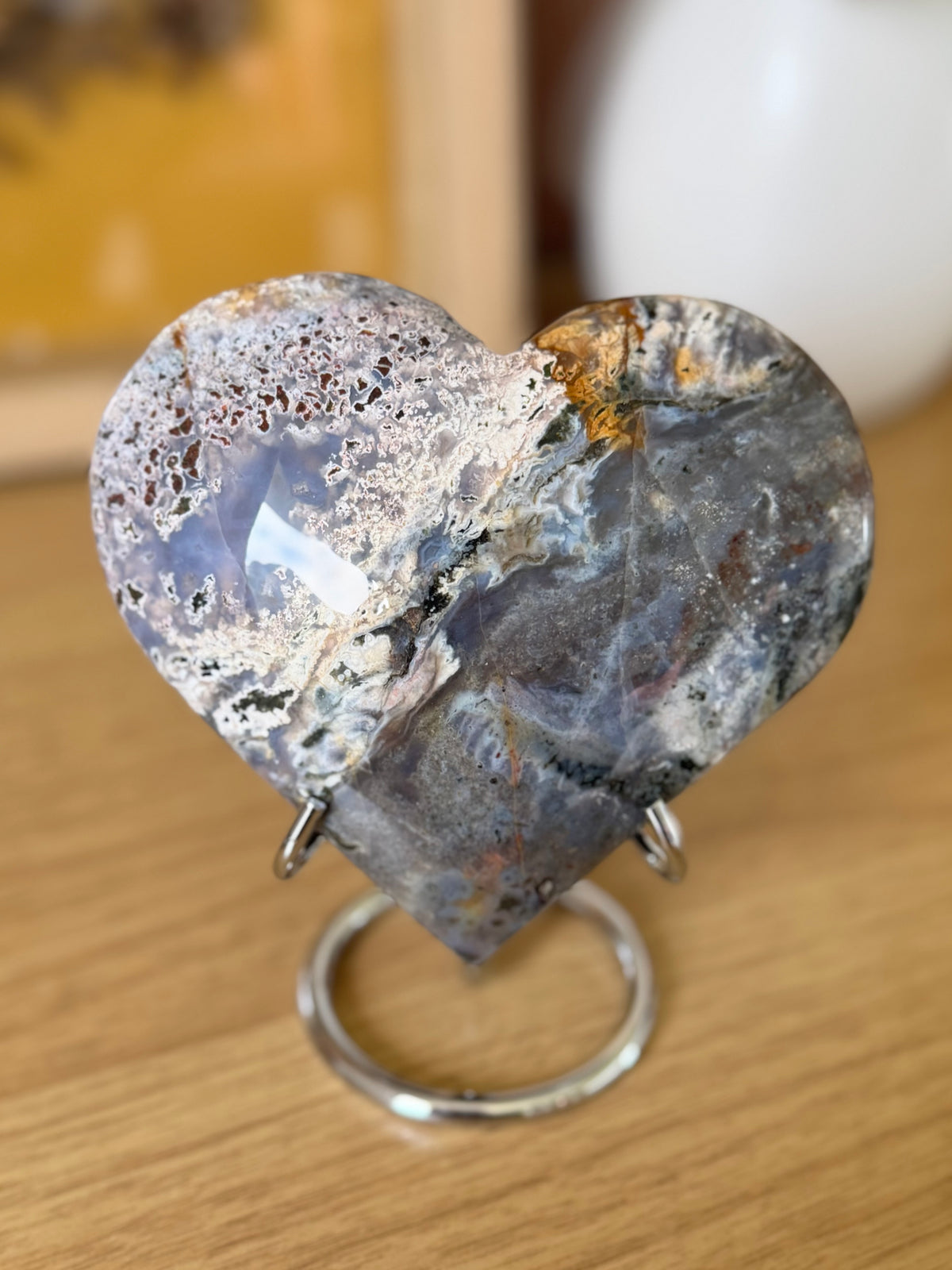 Sea Jasper Heart Carving