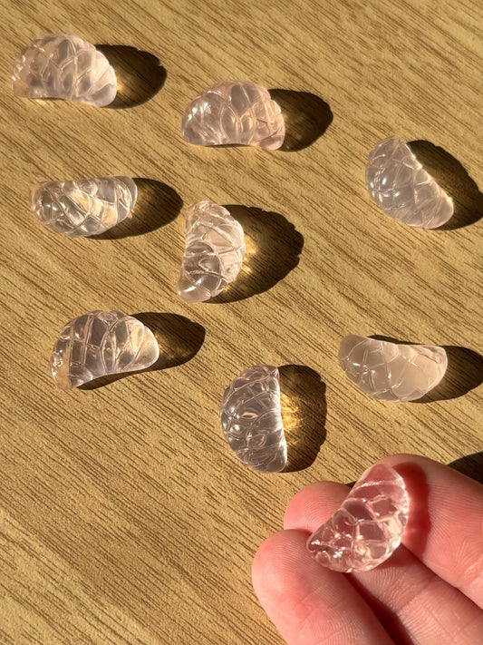 Rose Quartz Mini Grapefruit Carving | Intuitively Chosen