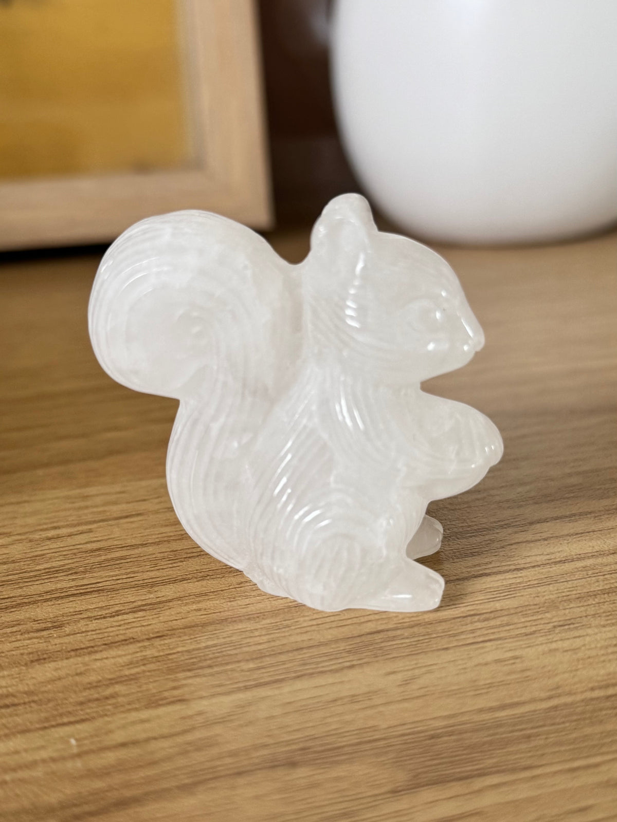 Quartz Squirrel Carving