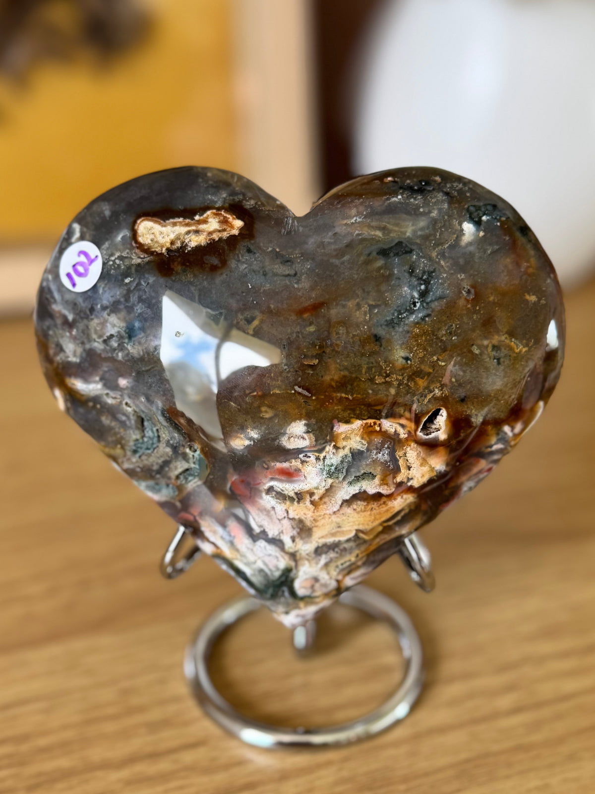 Sea Jasper Heart Carving