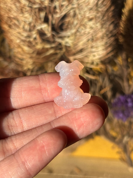 Alashan Agate Mini Dog Carving