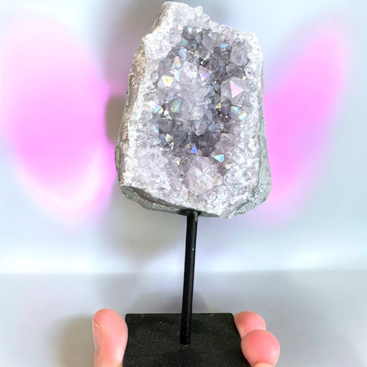 Aura Amethyst Cluster on Stand (b)