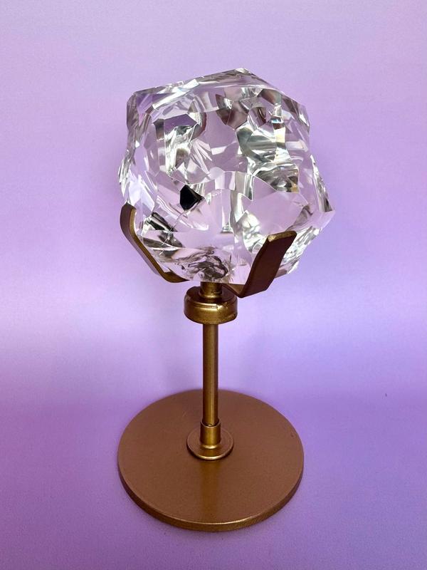 Sculpted HQ Clear Quartz on Stand