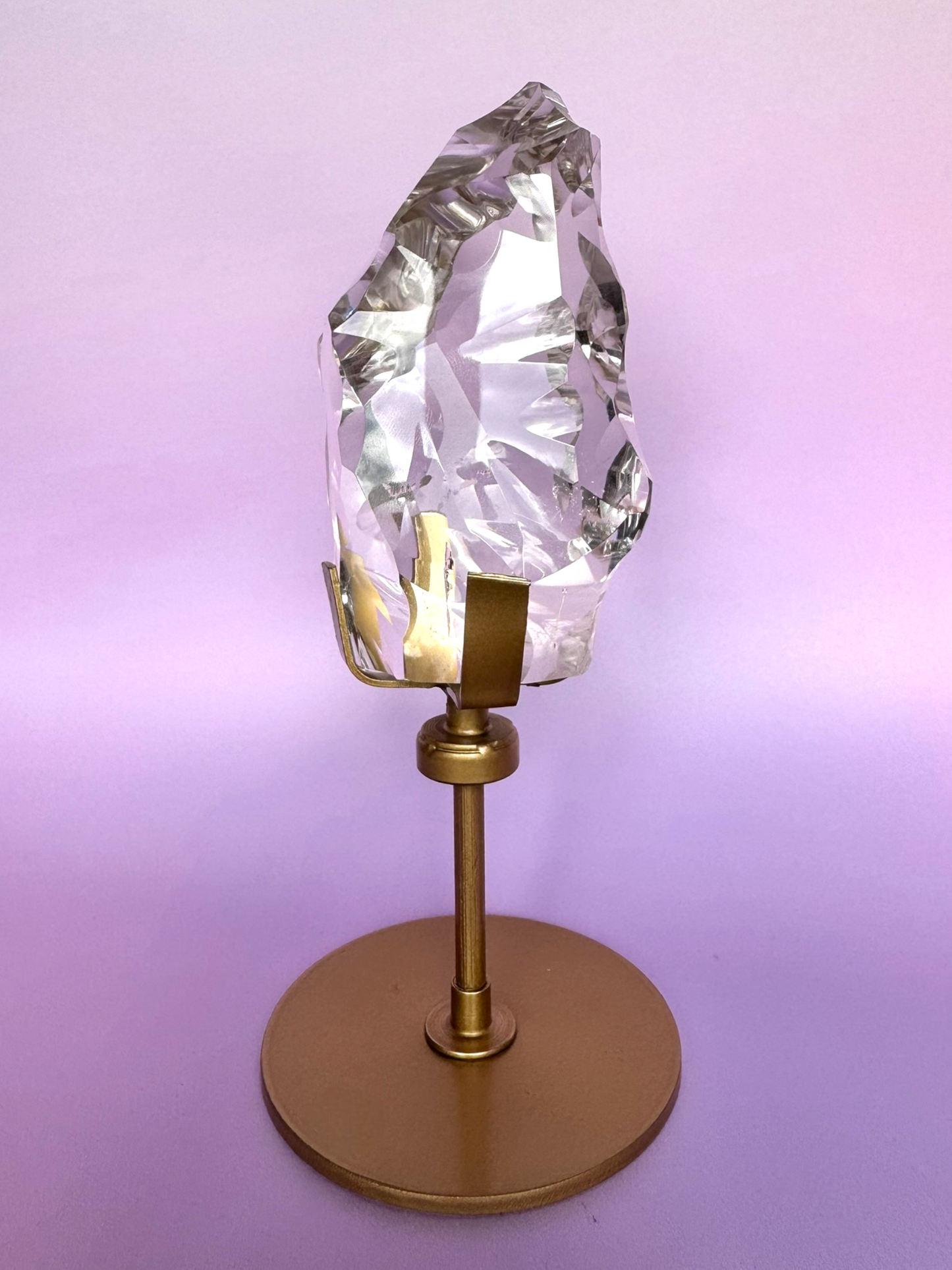 Sculpted HQ Clear Quartz on Stand