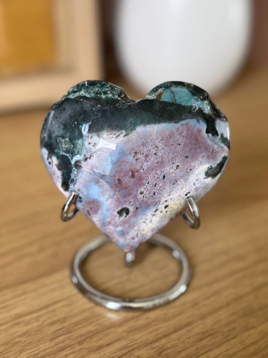 Sea Jasper Heart Carving