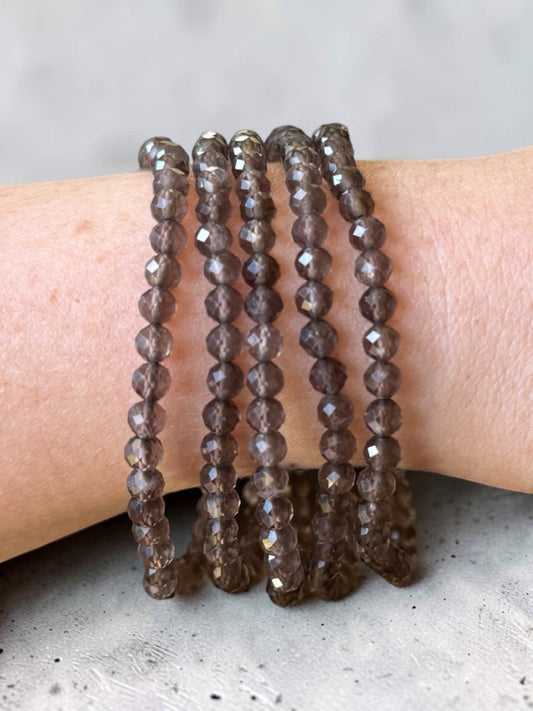 Smokey Quartz Faceted Bead Bracelets