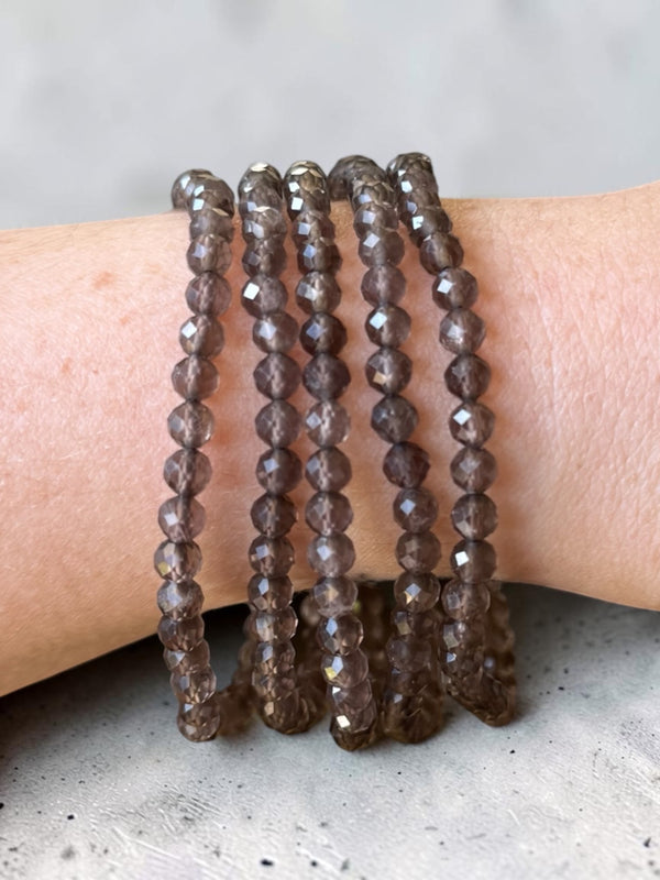 Smokey Quartz Faceted Bead Bracelets