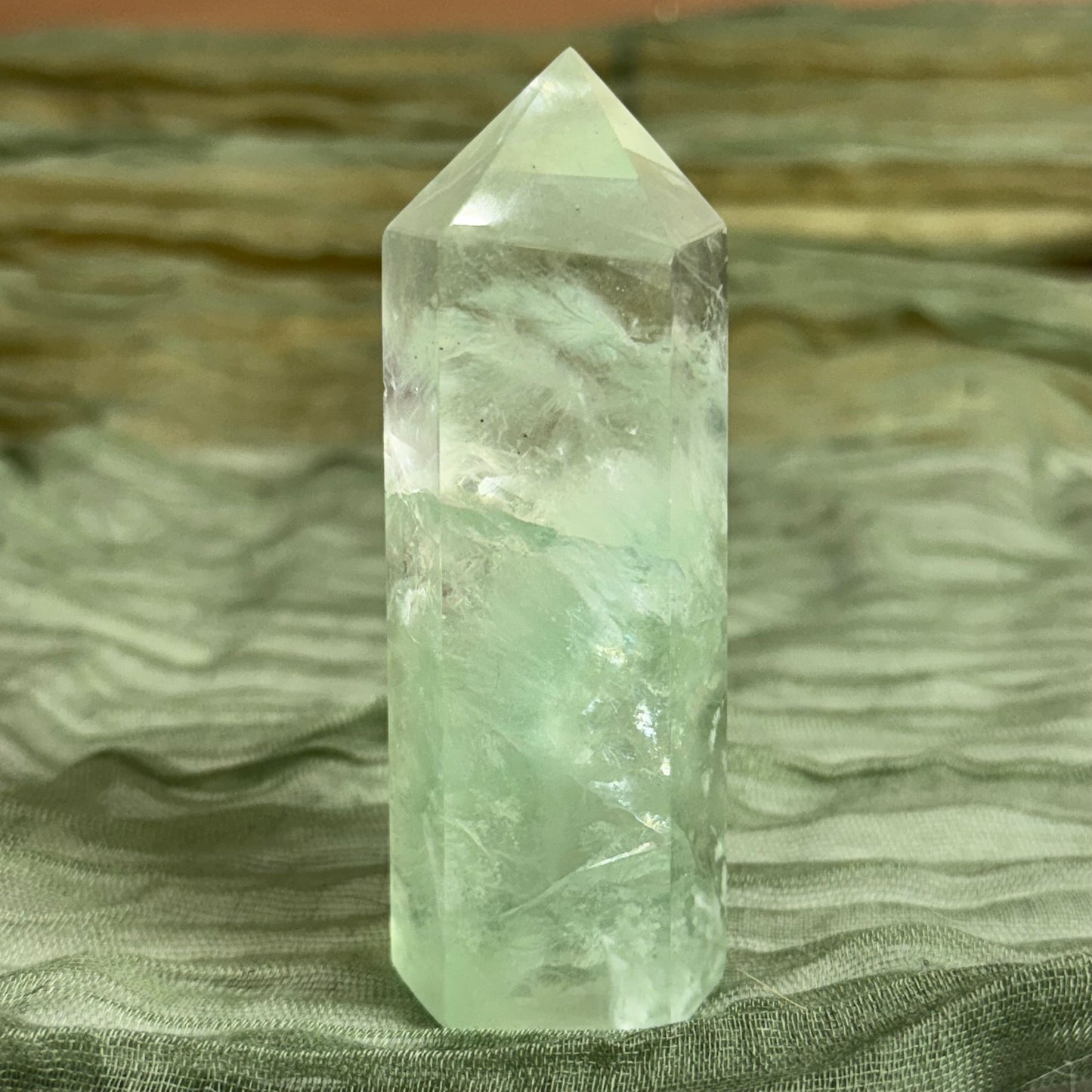 Icy Mint Fluorite Tower