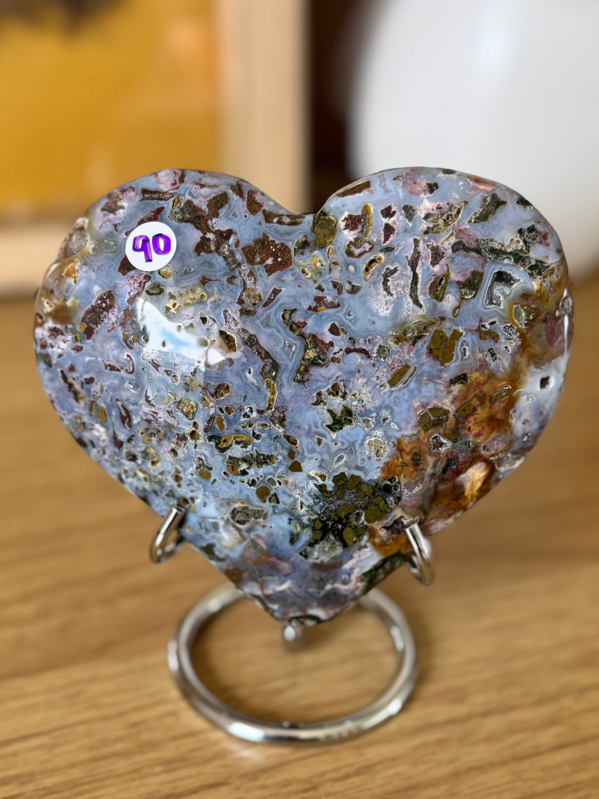 Sea Jasper Heart Carving