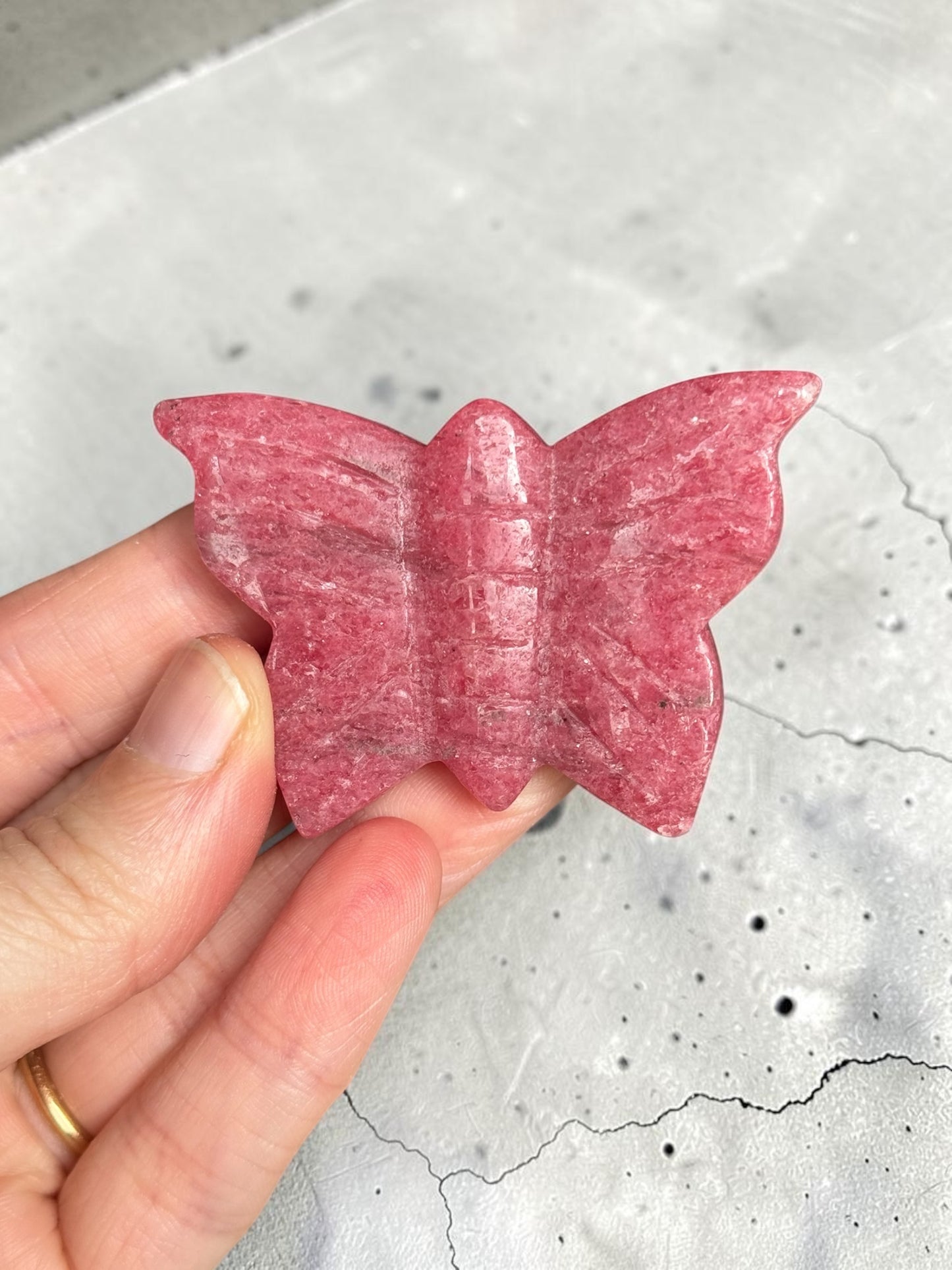 Gemmy Rhodonite Butterfly Carving