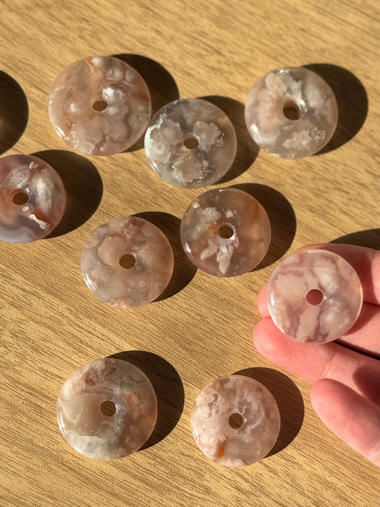 Mini Flower Agate Donut Carving | Intuitively Chosen