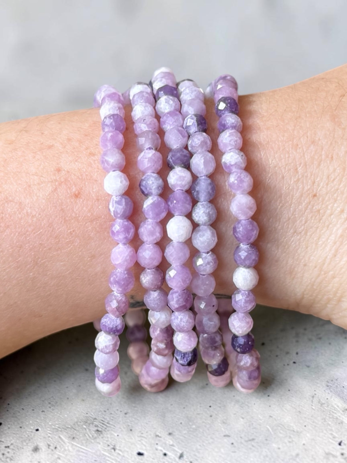 Lepidolite Faceted Bead Bracelets