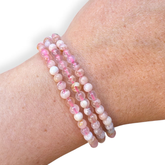 Flower Agate  Bracelets 4mm