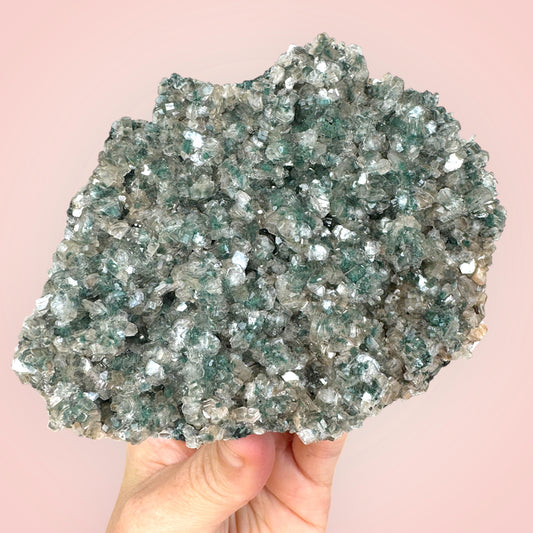 Green Chalcedony Cluster/Specimen with Mica