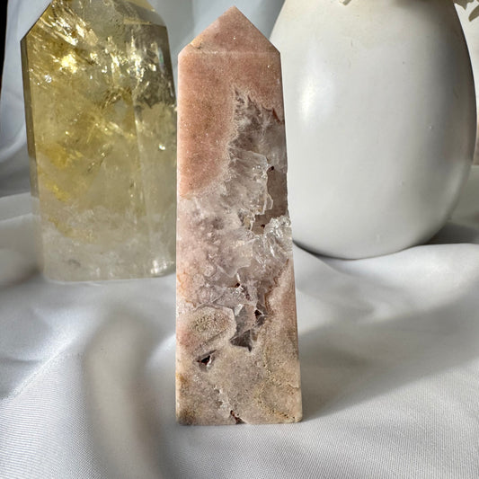 Pink Amethyst and Flower Agate Point (AB) 9.5cm
