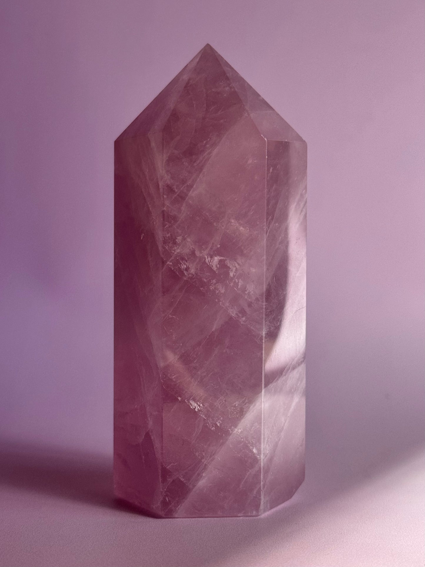 Lavender Rose Quartz Tower (k)