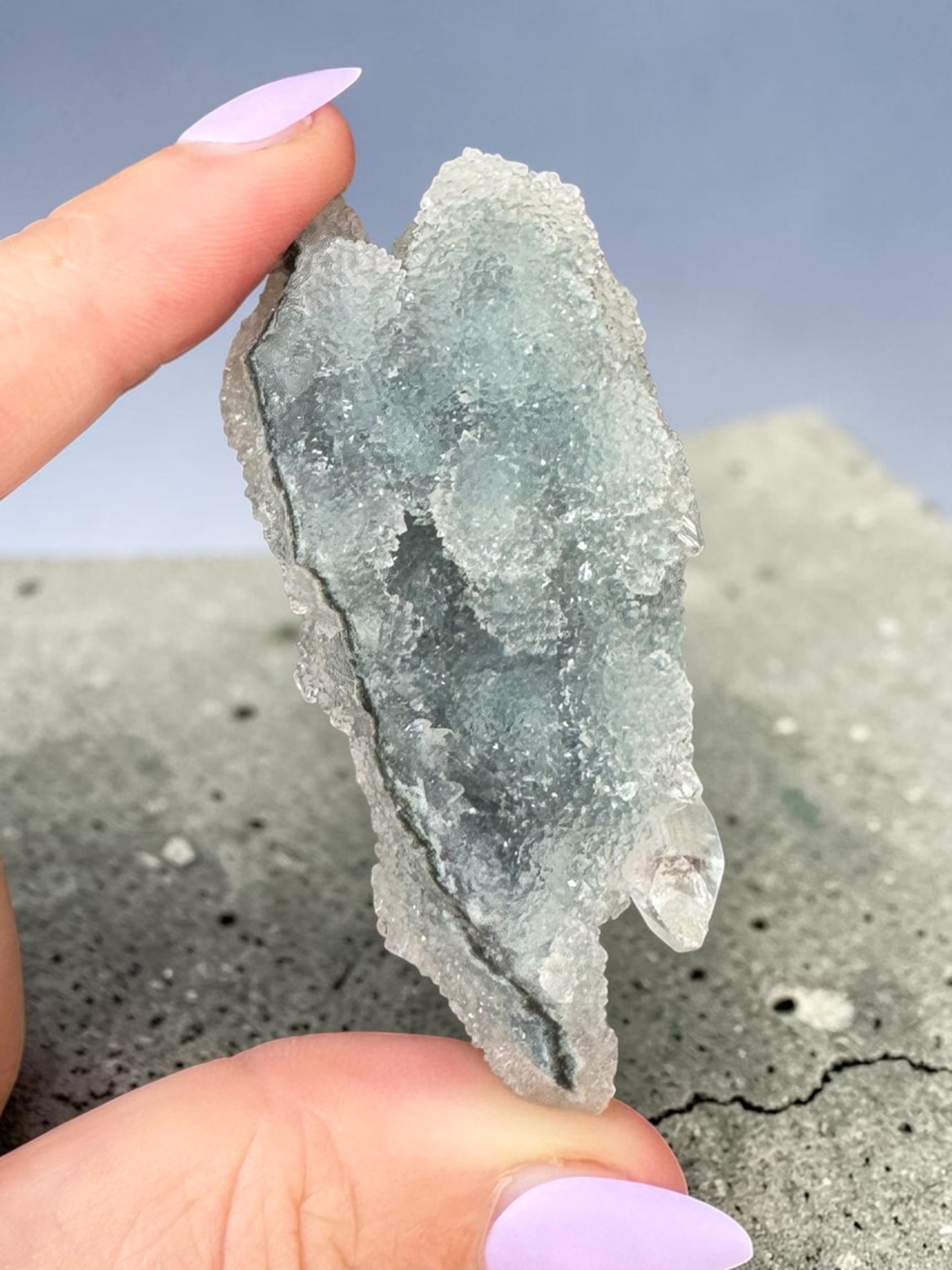 Denim Blue Chalcedony Cluster Specimen