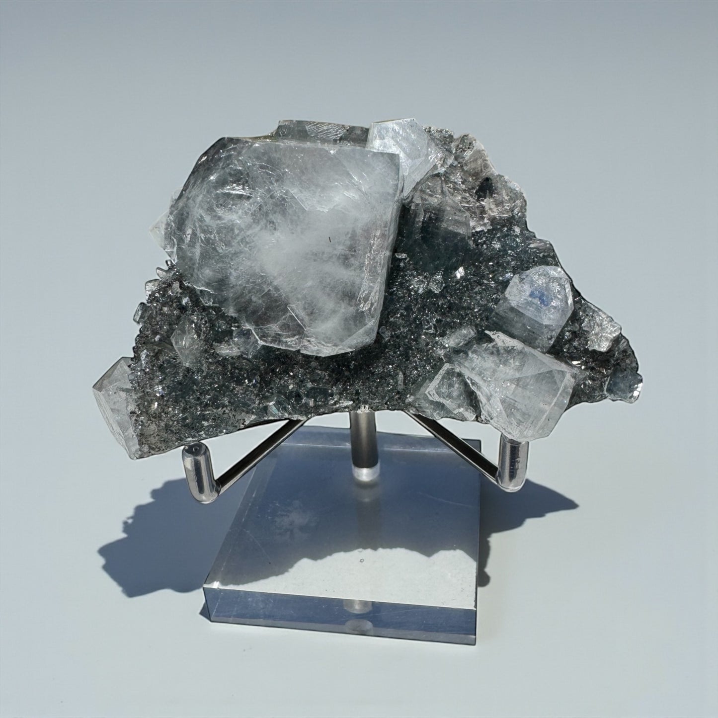 Druzy Black Chalcedony with Apophyllite Specimen