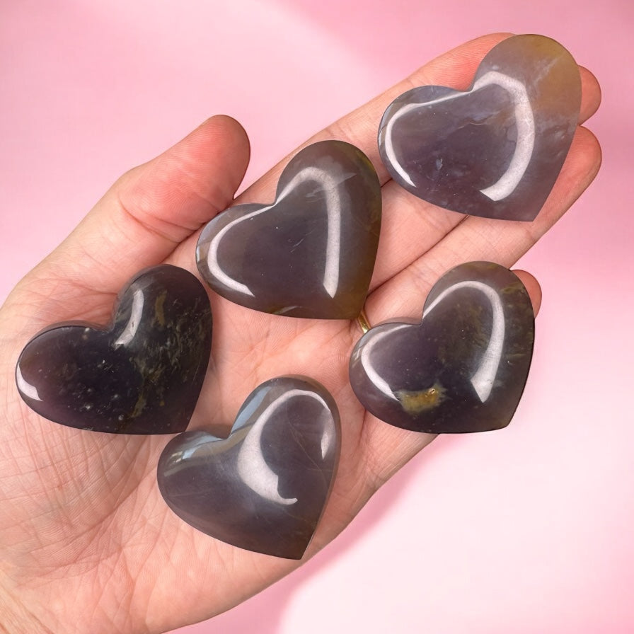 Purple Chalcedony Mini Hearts | Intuitively Chosen