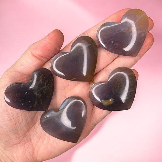Purple Chalcedony Mini Hearts | Intuitively Chosen
