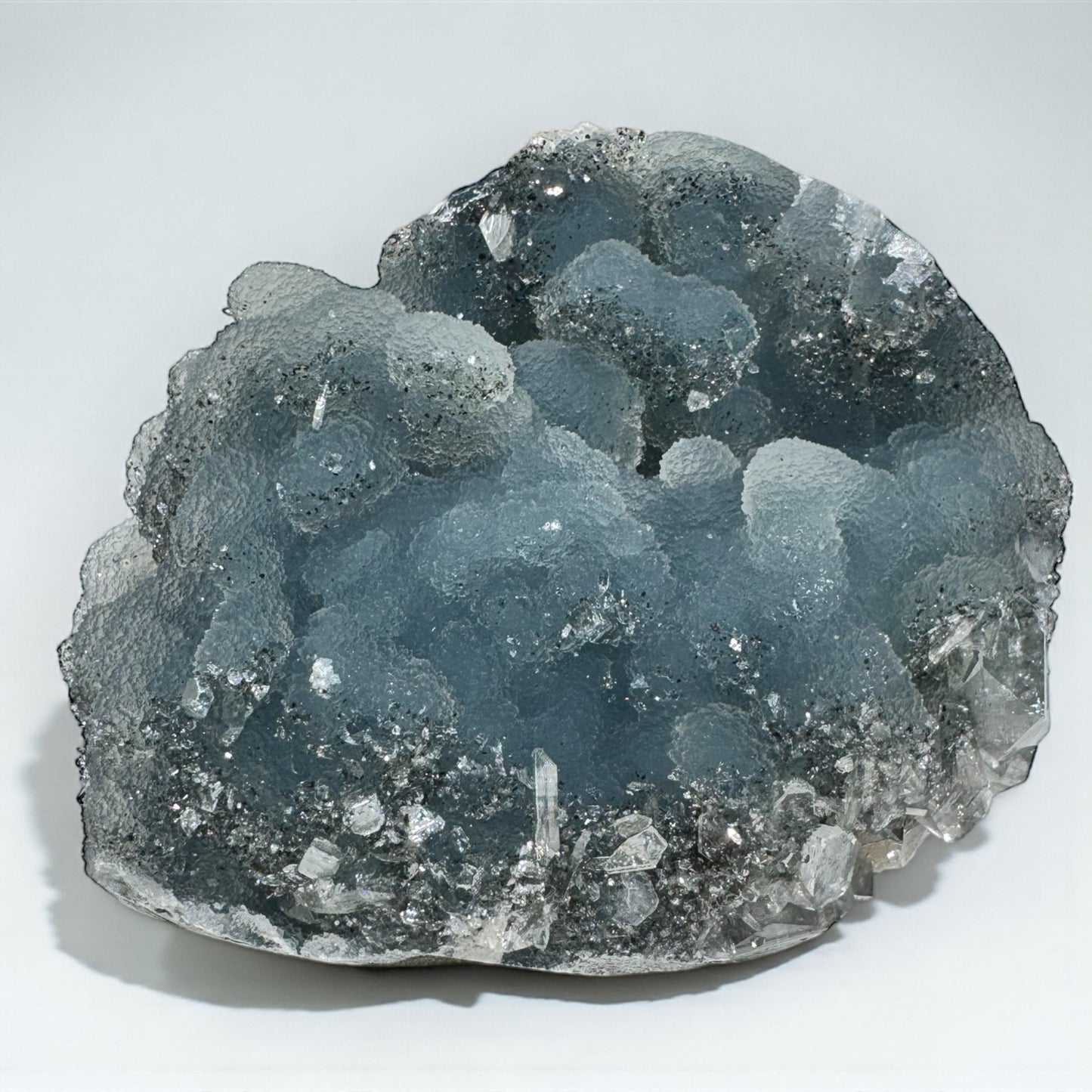 Druzy Black Chalcedony with Apophyllite Specimen