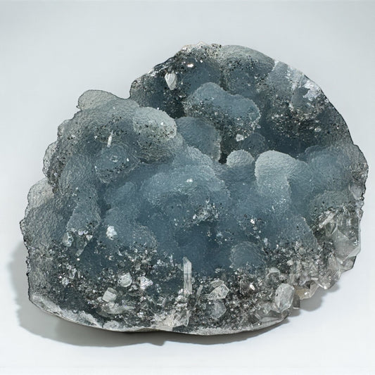 Druzy Black Chalcedony with Apophyllite Specimen
