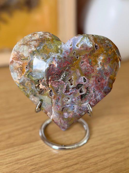 Sea Jasper Heart Carving
