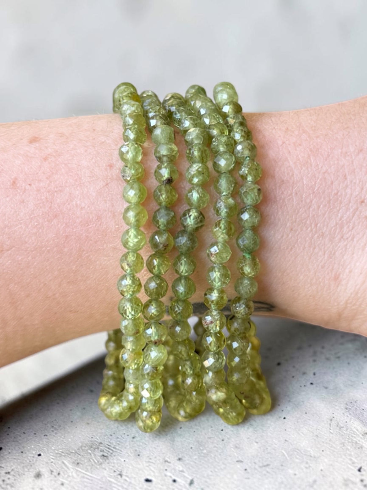 Peridot Faceted Bead Bracelets