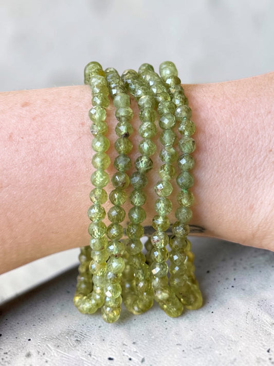 Peridot Faceted Bead Bracelets
