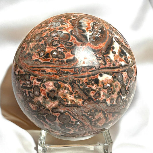 Red Leopard Skin Jasper Sphere 6cm