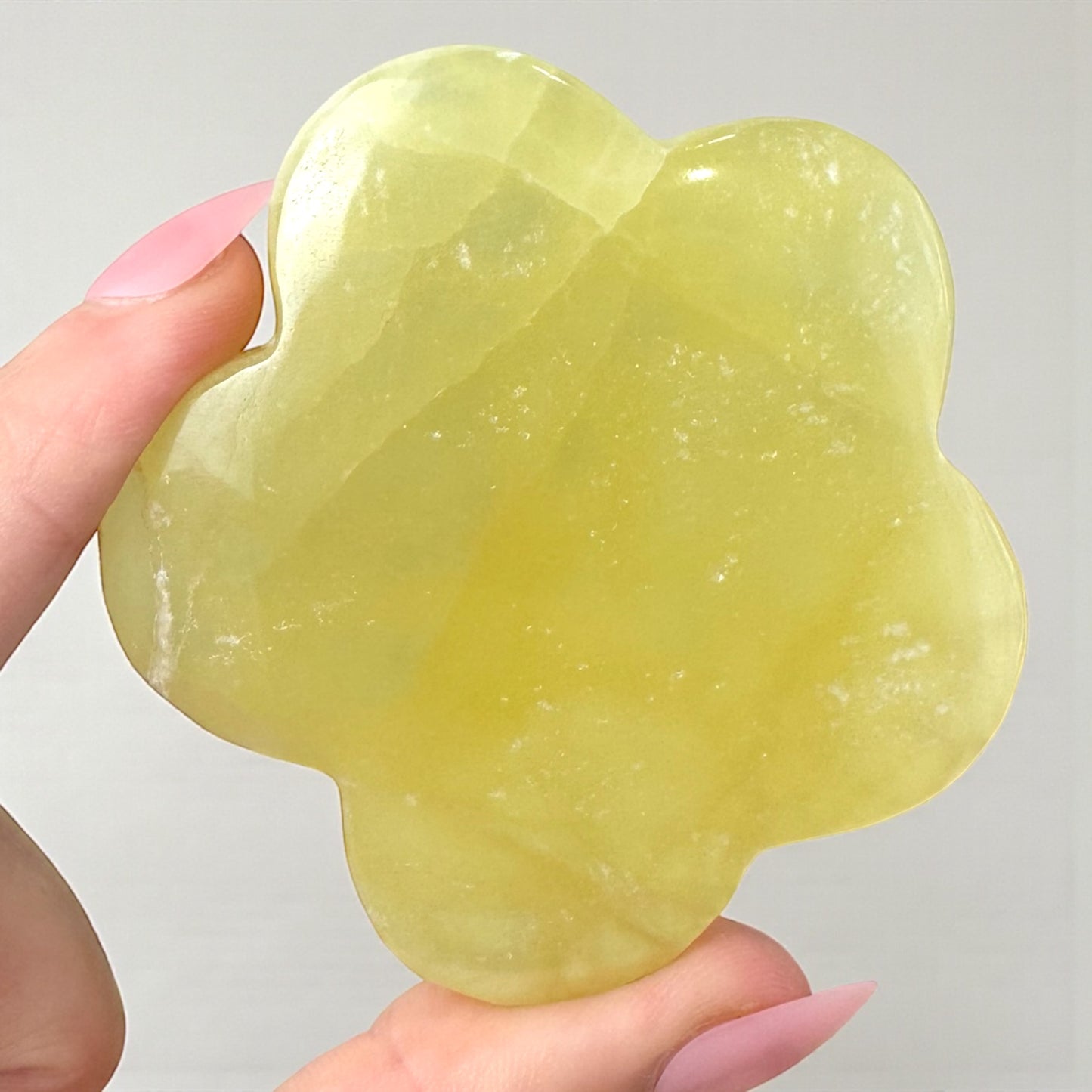 Lemon Calcite Daisy Carving