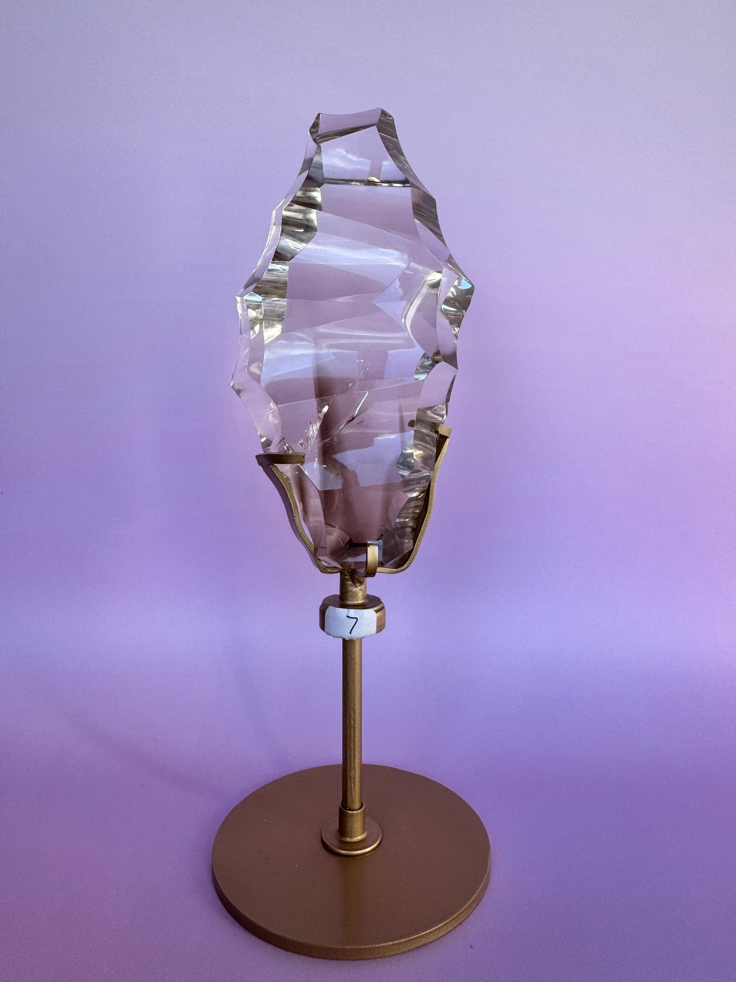 Sculpted HQ Two Toned Clear/Smokey Quartz on Stand (with phantom)