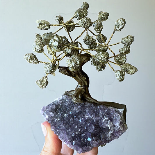 Pyrite and Amethyst Chip Tree