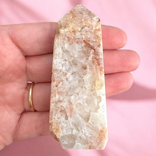 Flower Agate And Pink Amethyst Point (AP)