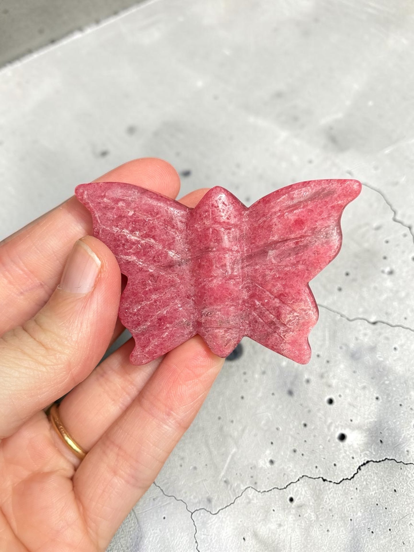 Gemmy Rhodonite Butterfly Carving