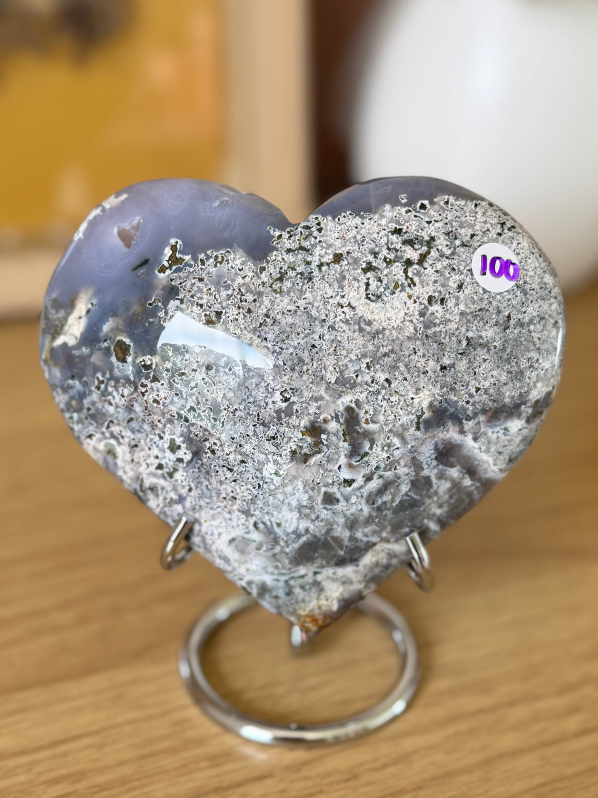 Sea Jasper Heart Carving